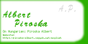 albert piroska business card